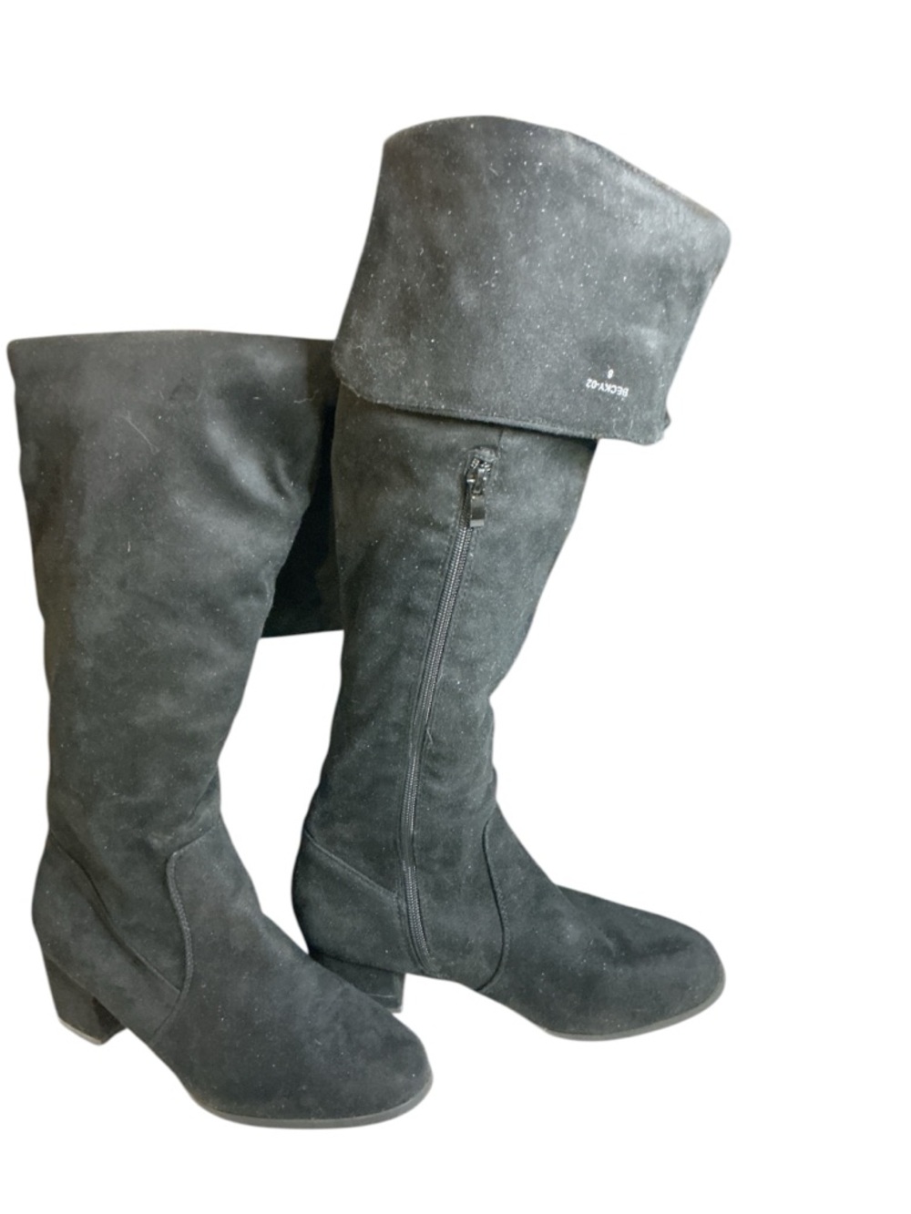 Refresh Black Over-the-Knee Suede Boots
